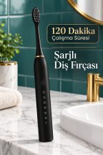 Siyah Şarjlı Diş Fırçası 500 mAh Bataryalı