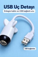 Desenli Projeksiyon Lambası Bilgisayar USB Girişinden Kullanımlı