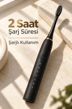 Siyah Şarjlı Diş Fırçası 500 mAh Bataryalı