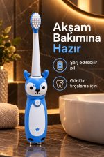 Elektrikli Diş Fırçası Mavi Gövdeli İki Yedek Başlıklı