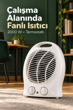 Devrilme Emniyetli 3 Kademe Ayarlı Fanlı Isıtıcı