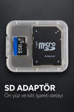 Şeffaf Kutulu 256 GB Micro SD Hafıza Kartı
