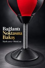 Yaylı Masaüstü Boks Topu Siyah Yuvarlak Tabanlı