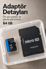 64 GB Micro SD Hafıza Kartı Adaptörlü Kutulu Set