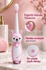 Elektrikli Diş Fırçası Pembe Beyaz Geyik Tasarımlı