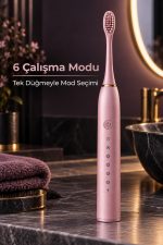 Pembe Elektrikli Diş Fırçası IPX7 Suya Dayanıklı