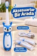 Elektrikli Diş Fırçası Mavi Gövdeli İki Yedek Başlıklı