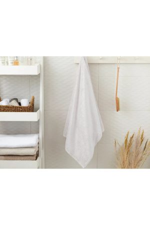 Leafy Bambu Banyo Havlusu 70x140 Cm Beyaz