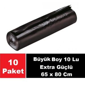 Sera Çöp Torbası 70 Lt Endüstriyel Extra Güçlü Büyük Boy 10 Lu 65 x 80 Cm x 10 Paket