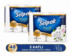 Selpak Deluxe Tuvalet Kağıdı Pamuk Katkılı 48 Rulo