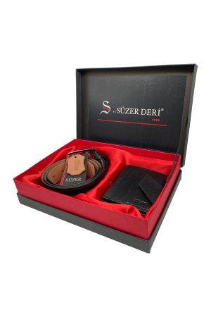 %100 Hakiki Deri Kemer & Kartlık Set (DOĞUM GÜNÜ BABALAR GÜNÜ SEVGİLİLER GÜNÜ DAMAT BOHÇA