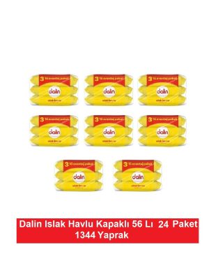 Dalin Islak Havlu Kapaklı 56 Lı x 24 Paket = 1344 Yaprak