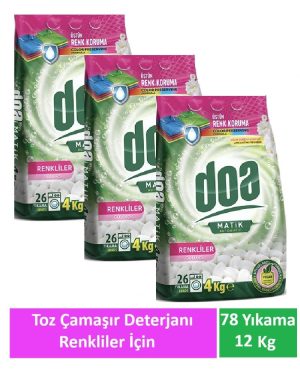 Doa Matik Toz Çamaşır Deterjanı Renkliler 3 x 4 Kg