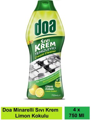 Doa Sıvı Krem Temizleyici Limon Kokulu 750 Ml Vegan x 4 Adet