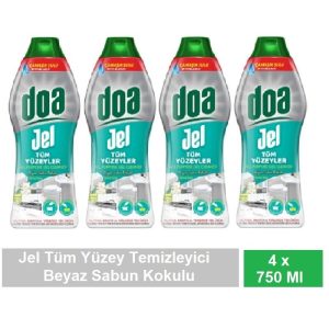 Doa Jel Tüm Yüzey Beyaz Sabun Kokulu Yüzey Temizleyici 750 Ml x 4 Adet