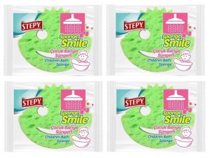 Stepy Sponge Smile Çocuk Banyo Süngeri x 4 Paket