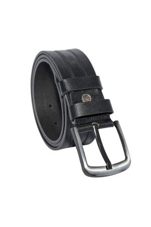 Siyah Hakiki Deri Desenli Model 4.5 Cm.lik Spor Kot Kemer - 500-61