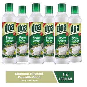 Doa Yüzey Temizleyici Beyaz Sabun Kokulu  1 Lt Vegan x 6 Adet