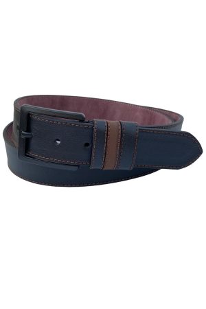 Siyah Suni Deri Dikişli 4 Cm.lik Spor Kemer - 7000-109-22y