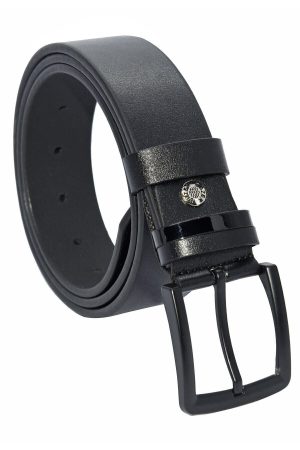 Siyah Suni Deri Düz Model 4.5 Cm.lik Spor Kemer - 4500-düz