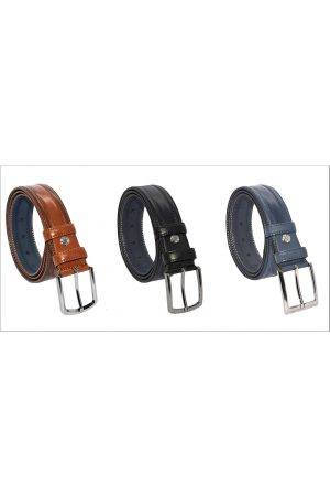 Erkek 3 Adet X 3.5 Cm. Klasik Suni Deri Desenli Model Kemer - 61v