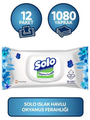 Solo Islak Mendil Okyanus Ferahlığı Kapaklı 12 Li Set 1080 Yaprak