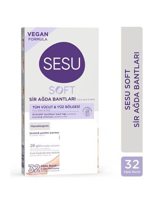 Sesu Soft Tüm Vücut & Yüz Bölgesi Sir Ağda Bantları 32 Li Vegan
