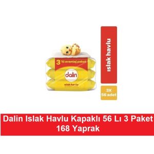 Dalin Islak Havlu Kapaklı 56 Lı x 3 Paket = 168 Yaprak