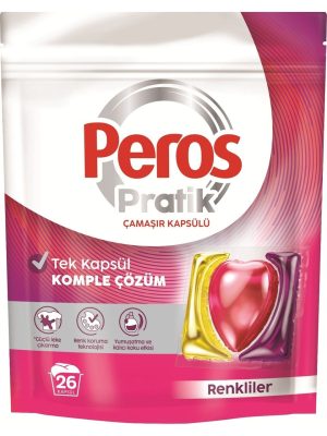 Peros Pratik Matik Çamaşır Deterjanı Kapsülü - Tableti 26 Adet Renkliler