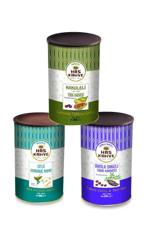 Gurme 3lü Teneke 3*250 Gr (kakuleli-damla Sakızlı-menengiçli Türk Kahvesi)