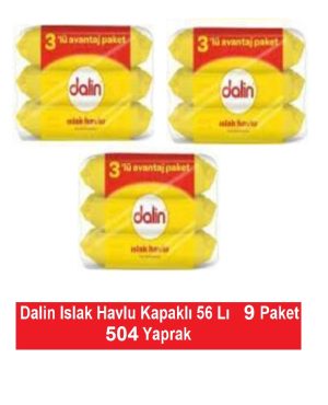 Dalin Islak Havlu Kapaklı 56 Lı x 9 Paket = 504 Yaprak