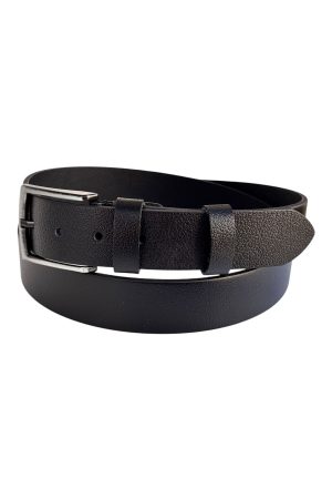 Battal Boy Hakiki Deri 4 cm. Tokalı Düz Model Spor Erkek Kemer Siyah