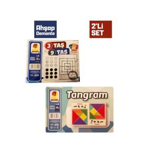Zeka Oyunları Seti - 1 / Tangram - 3 Taş 9Taş