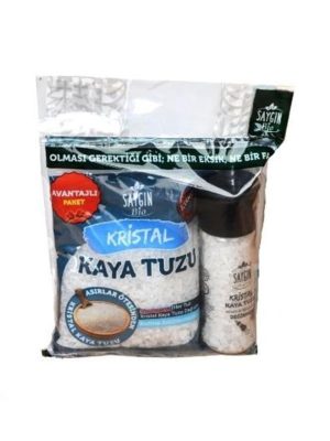 SAYGIN Kaya Tuzu Değirmen Poşet Set (500 Gr+100 Gr)
