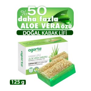Agarta Doğal Kabak Lifli El Yapımı Aloe Vera Sabunu 125g