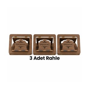3 Adet Rabbim İlmini Arttırır Yazılı Ahşap Rahle