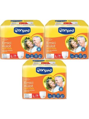 Canped Emici Külot Pants Hasta Yetişkin Bezi L - Büyük - Large Ekonomik Pk 42 Adet (3PK*14)
