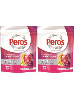 Peros Pratik Matik Çamaşır Deterjanı Kapsülü - Tableti 52 Adet Renkliler (2PK*26)
