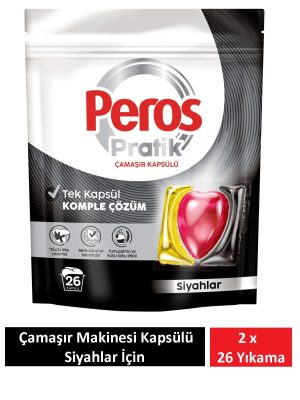 Peros Pratik Matik Çamaşır Deterjanı Kapsülü - Tableti 52 Adet Siyahlar (2PK*26)