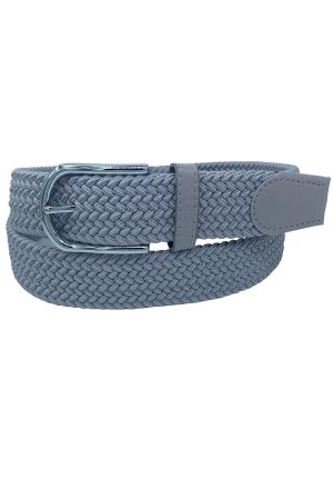 Elastik Esnek Unisex Örgü Kemer Gri