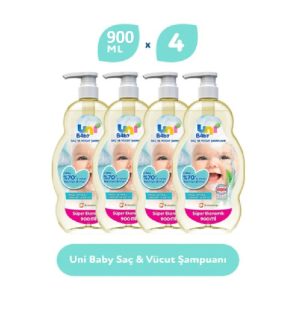 Uni Baby Saç Ve Vücut Şampuan 900 Ml x 4 Adet