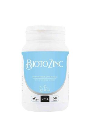 Natur Biotozinc Kedi ve Köpek için Deri Ve Tüy Sağlığı Desteği 50 Tablet (stt:07/2026)