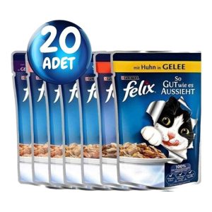 Felix Karışık Aromalı Pouch Yaş Mama 20li Paket