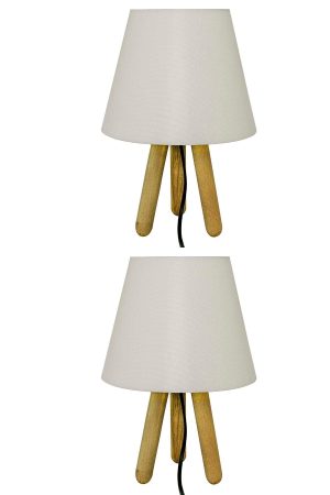 2li Krem Tripod Abajur