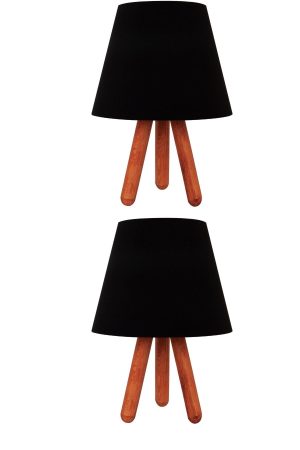 2li Siyah Tripod Abajur