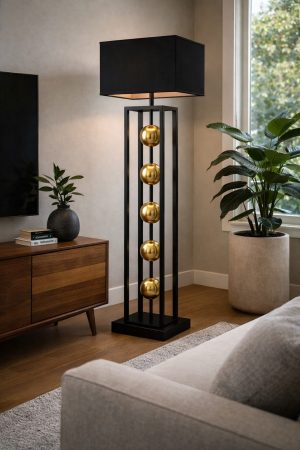 VENÜS GACRUX SİYAH&GOLD KARE LAMBADER (2mm profil kalınlığı)