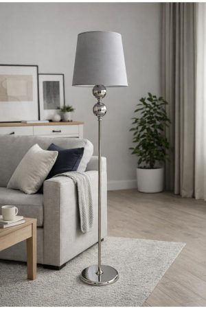 VEGA İKİ TOP KROM LAMBADER HASIR AÇIK GRİ BAŞLIK