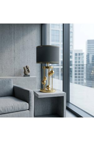 VENÜS ARCTURUS GOLD SİLİNDİR ABAJUR ANTRASİT GOLD ŞERİTLİ BAŞLIK
