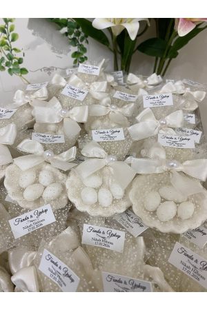 İstiridye Fıstık Şekerli Nikah, Söz, Nişan Hediyelik - 50 Adet