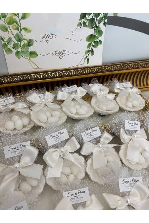 İstiridye Fıstık Şekerli Nikah, Söz, Nişan Hediyelik - 25 Adet